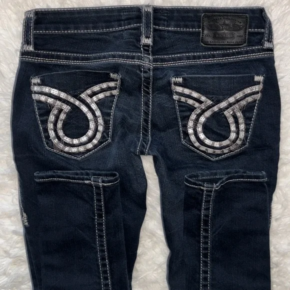 Big Star⭐️Jenae Ankle Skinny Black Label Stretch Dark Wash Jean 26R - Picture 9 of 16